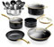 Gotham Steel Set da 15 pentole e padelle in ceramica antiaderente, set di pentole da cucina, pentole e padelle, set di pentole in ceramica, set di pentole e padelle antiaderenti, lavabili in