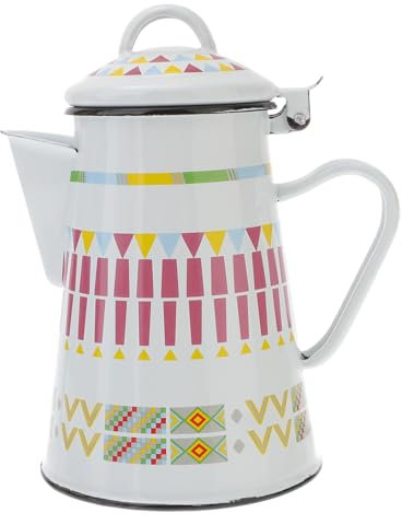 Cabilock Cafetera Esmaltada Jarra Café Tetera Flores Esmaltada Tetera Agua Caliente Resistente