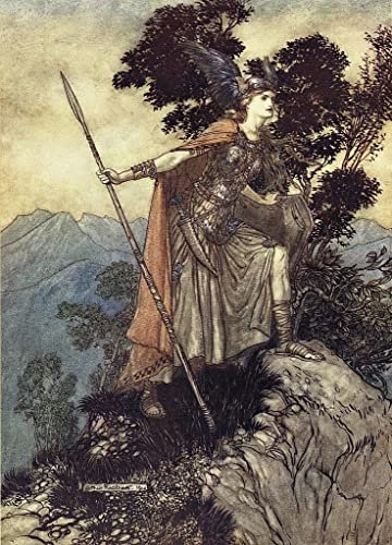 SYlale Berühmt Leinwand Kunstwerk Bilddruck Abstraktes Gemälde Brunhilde Für das rheingold und die walküre von arthur rackham für Flurdekoration 60x90cm