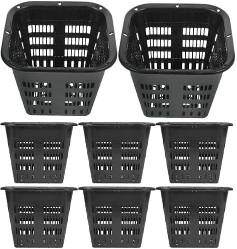 8 StüCk Hydrokultur Pflanzkorb Teich, PflanzköRbe FüR Teichpflanzen, Kunststoff Netztopf Mit Kontrollwurzel-Design, FüR Hydroponische Anzuchtsysteme Und GemüSeanbau
