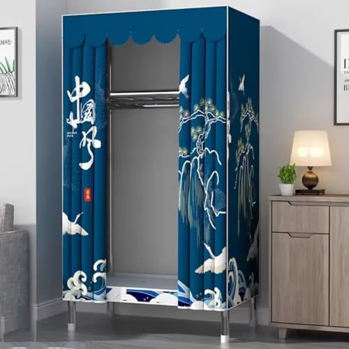 WuDLi Stoff-Kleiderschrank – Kleiderschrank aus Segeltuch – Schlafzimmer, tragbare Kleiderschrank-Regale, Aufbewahrungs-Organizer mit Stoffbezug, für Schlafzimmer, Garderobe und Ankleide