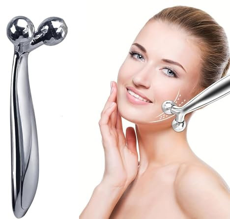 UQMIQURA Appareil de massage 3D pour le visage, rouleau de massage rotatif à 360°, appareil anti-âge, relaxation musculaire