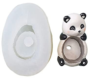 Molde de silicona para hormigón, cemento, oso, panda, yeso, vela, taza, resina epoxi, molde