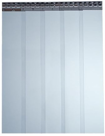 PVC Streifenvorhang 3x300mm KühlhausTransparent Höhe 2,50m x Breite 2,50m, Lamellenvorhang mit Schallschutz bis zu 30db, umweltfreundlicher Stallvorhang, PVC Vorhang recyclebar fertig vormontiert