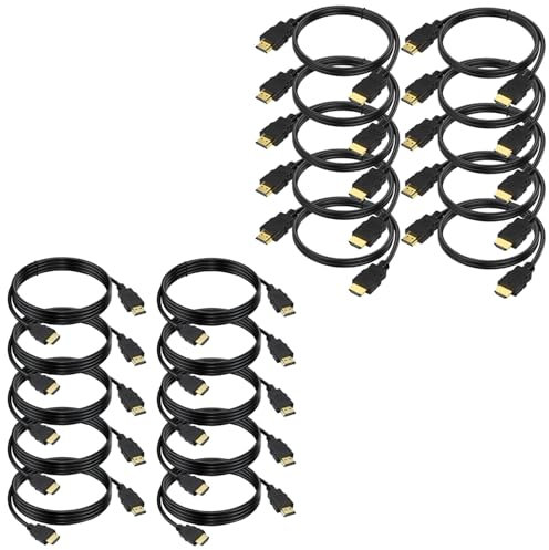 HDMI Cable 6 FT 20-Pack, 4K HDMI TV Cable Multipack, Shielded HDMI 2.0 CL3 Rated Cord for Smart Monitor with Streaming TV, 4K, 1080P@144Hz,ARC & CL3 Rated for Laptop, Monitor, PS5, PS4, Xbox, Soundbar