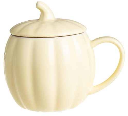 Tasse de citrouille avec couvercle tasses d'Halloween 400 ml tasse de citrouille en céramique avec poignée, tasse d'Halloween pour l'eau, café, boissons au lait (style 1), tasse d'Halloween, tasses d