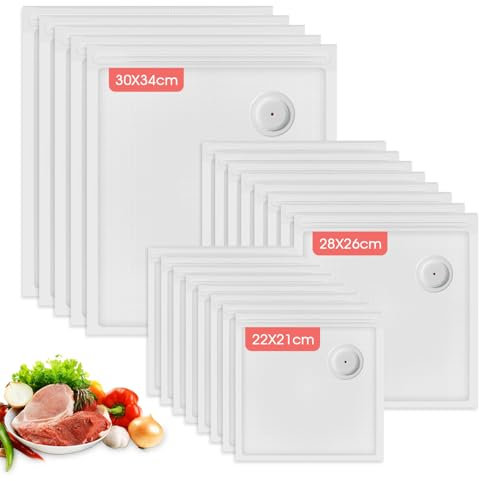 VOYOR Upgraded Food Bags VS212 (21 PCS, 3 Sizes) - Compatible with Handheld Vacuum Sealer