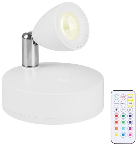 MiOYOOW Indoor Spotlight, Cordless Floor Up Lights Stick on Accent Lamp with Adjustable Light for Wall Art Display Painting Artwork Decor