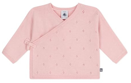 Petit Bateau Brassière Bébé Cache-cœur Ajourée en Tricot Laine et Coton A0ec201 Vêtements Jour Bébé Fille (Lot de 1)