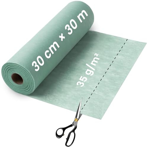 Vlies Tischläufer, 30 cm x 30 m, Modern, Reißfest & Zuschneidbar, Halbtransparente Tischband, Deko Tischdecke für Hochzeit, Geburtstag & Gartenparty, Eukalyptus Grün