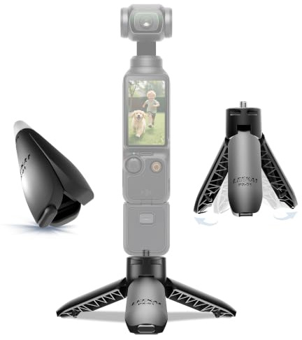 0.01S Auto Open Mini Tripod for DJI Osmo Pocket 4P/4/3&Insta360 Luna Ultra | LEEKAI PX01 Automatic Desktop Stand & Grip with 1/4Screw for Action 6/5 Pro/4/3, Insta360 X5/X4/X3, Gopro, Xtra Muse