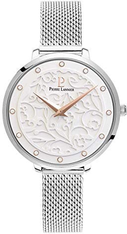 Pierre Lannier Femme Analogique Quartz Montre avec Bracelet en Acier Inoxydable Massif 040J608