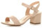 Ajvani Women Ladies Low Block Heel peep Toe Ankle Strap Strappy Party Sandals - Nude Matt - 8 UK