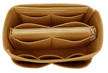 LEXSION Filztasche Organizer mit Reißverschluss Tasche Tote Shaper Fit Speedy Neverfull, Braun (braun), Medium