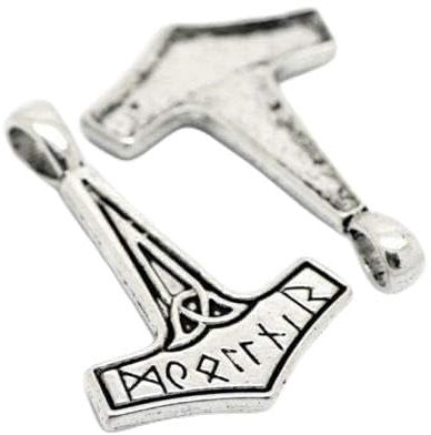 2 x Thor's Hammer Mjolnir Charm Pendants