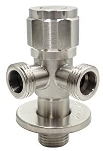Lazardo Double Corner Valve for Washbasin Wall Connection Regulator Valve 1/2 Inch Rubberised