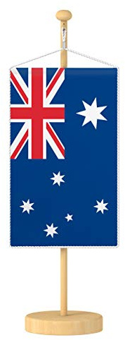 Vispronet® Tischbanner Australien Nationalfahne Set ✓ Fahne & Ständer ✓ Kordel-Rand