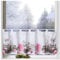 heimtexland ® Scheibengardine Weihnachten 45x120 Dekoration Fenster-Deko Weihnachts-Gardine Pink Rosa Typ651