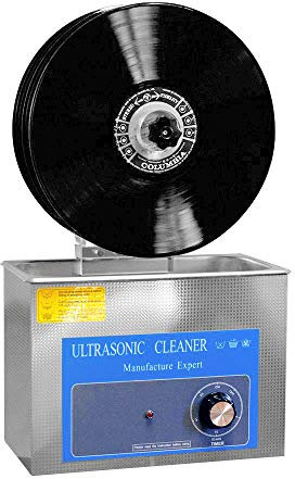 Ultrasonic Vinyl Records Cleaner, LP Record Cleaner, Disc Washer, Clean 1-6 Vinyl Records One time, Deep Cleaning, Digital Timing Function, with Electric Bracket, Provide Great Cleaning Way