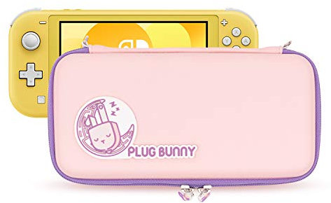 GeekShare Cute Plug Bunny Schutzhülle kompatibel mit Switch Lite – tragbare, schlanke Reise-Tragetasche für Switch Lite und Spielzubehör – mit Abnehmbarer Handschlaufe