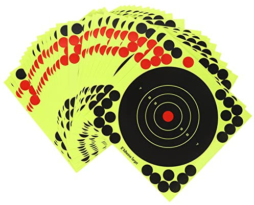 Garneck 25 Pièces 8x8 Pouces Réutilisable Tir Cible Réfléchissant Adhésif Tir Cible Fluorescent Visant Cible pour Intérieur Et Extérieur Couleur Aléatoire