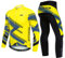 sponeed Fahrradbekleidung für Herren, langärmelig, Mountainbike, Rennrad, Shirt, Jeresys, Hose, gepolstert, Fahrradjacke, Outfit, Gelb mehrfarbig, Groß