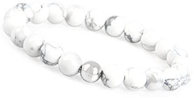 GD GOOD.designs Howlith Armband mit 925 Echtsilber Perle I Weißes Kugelarmband für Damen und Herren