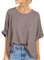 GeGekoko Women Oversized T-Shirt Summer Casual Short Sleeve Loose Tee Tops Light Brown