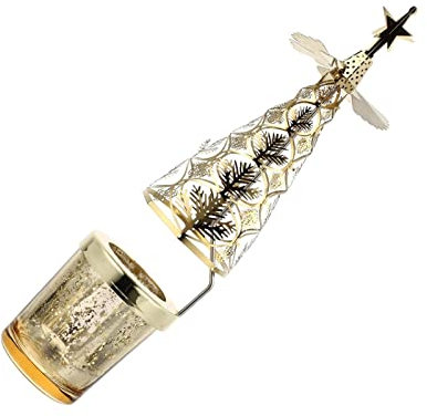 CHAMEEN Teelicht Rotierende Kerzenhalter Teelichthalter Weihnachtsbaum Kerzenständer Christbaum Spinning Teelichter Halter Tannenbaum Teelichter Schalen Weihnachtsdeko