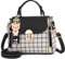 DORRISO Sac à Main Femmes Petit Mignonne Bandoulière Sac Mode Treillis Crossbody Bag Travailler Voyage Décontracté Quotidien Fille Cuir PU Sacs à Rabat Noir