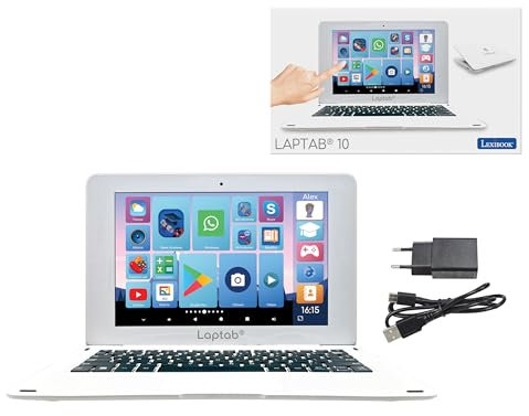 LEXIBOOK, LAPTAB® 10, Portátil con Pantalla táctil, Diseñado para Toda la Familia, Contenido Educativo y Divertido, Powered by Android™, Control Parental, Ultrafino y Ligero, LT10ES