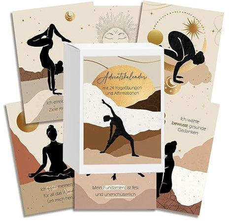 CHALLENGE Adventskalender mit 24 KARTEN und Aufgaben (YOGA)