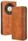 HAOYE Leather Folio Cover per Huawei Honor Magic 6 Lite / Magic6 Lite Cover, PU + TPU Leather Wallet Cover, Premium flip Case Custodia in Pelle Portafoglio con Funzione Stand, Marrone