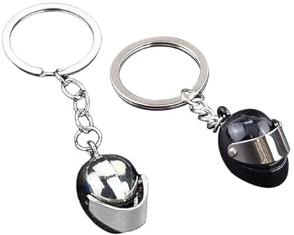 ZHjuju Porte-Clés Casque de Moto Personnalisé,2 pièces Casque de Moto Porte-clés dans Porte-clés de Style Locomotive à la Mode Mini Porte-Clés de Casque 3D Accessoires de Décoration de clé de Voiture