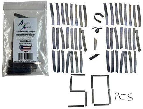 Awesome Aquatic Plant Weights/Anchors 50 Pack Strips Lead Ribbon Live Plants Weight Anchor Aquarium (50 Pack Strips)