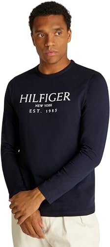 Tommy Hilfiger Men’s Long Sleeve Round Neck Top, Blue (Desert Sky), XXL