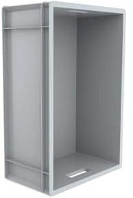 AUTORCE Euro Stacking - Cajas de almacenamiento industriales de plástico, 20 litros, 46 litros, 66 litros, color azul o gris (46 litros, 60 x 40 x 23 cm, gris)