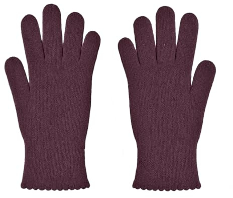 CLASSE77 - Guanti in lana misto angora rasati con bordo smerlato - Donna - Artigianale - Made in Italy
