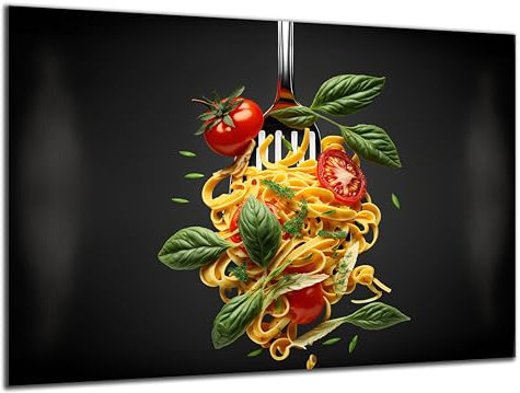 Munera Design - Bild 56x84 - Pasta Basilikum Tomate - Wand-Bilder Küche Ess-Zimmer