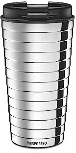 Nespresso TOUCH Travel Mug Edelstahl Thermobecher, Isolierbecher, Auslaufsicher, 345ml
