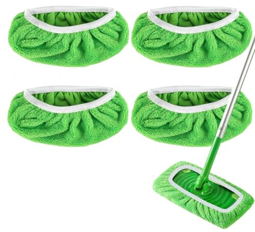 YHIJSR 4 Piezas Paños Reutilizables para Swiffer, Paño de Microfibra para Trapeador de Pisos, Paños de Almohadilla de Microfibra de Repuesto para Trapeador, Paño de Trapeador para Uso Húmedo y Seco