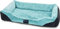 Hundebett Hundekissen für kleine, mittlgroße und große Hunde - waschbare Hundekörbchen mit hohem Rand 80x120, 70x100, 60x80, 40x50 Farbe Blau Größe 50 cm x 60 cm