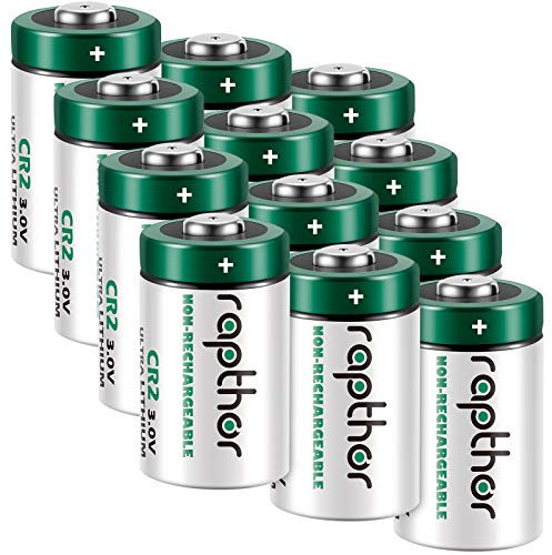 Rapthor CR2 3V Lithium Battery Non-rechargeable CR2 Batteries PTC Protected CR15H270 for Flashlights, Digital Cameras, Toys, Alarm Systems 12 Pack