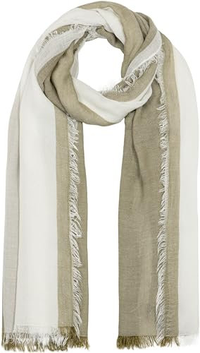 Caspar SC530 Damen Sommer Schal aus weicher Bambusfaser unifarben, Farbe:oliv grün