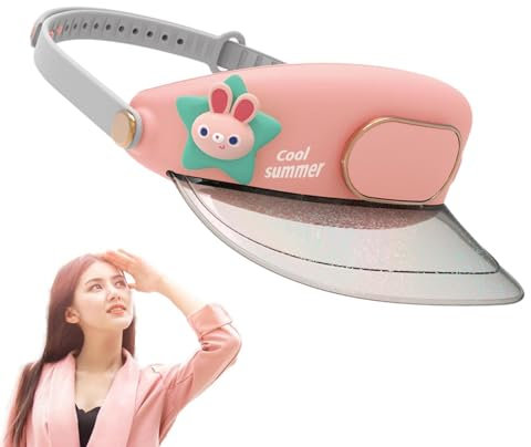 Sun Visor Fan Hat | Sun Protection Hat with Large Area Visors - Summer Cooling Fan Hat, Rechargeable Hat with Fan Built in and 3 Wind Speed for Sports, Golf Pink