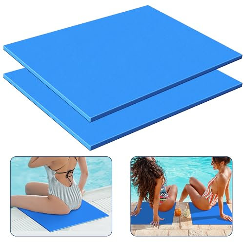 DECOHS Lot de 2 tapis de piscine antidérapants en mousse EVA pour l'été, la plage, la piscine (43 x 33 x 1 cm)
