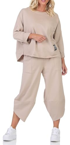 MATY FASHION Damen Jogginganzug aus Baumwolle – Bequemer Freizeitanzug in Einheitsgröße (36–42) – Stylischer Zweiteiler für Freizeit und Sport 6172