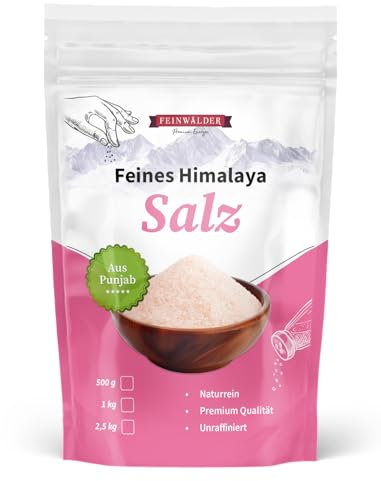 Feinwälder® 1kg Himalaya-Salz fein & 100% naturbelassen – Ursalz aus der Salt Range, Pakistan Punjab