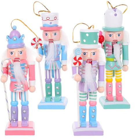 Gatuida 4stücke Weihnachts-nussknacker Figur Aus Dekorativ Für Weihnachtsbaum Party Und Festlichkeiten Bunte Traditionelle Ornamente Für Winterdekoration