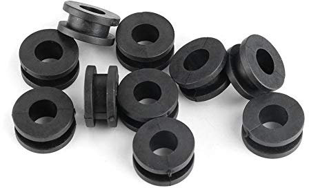 TKSE Arandelas de revestimiento de motocicleta, arandelas de goma para motocicleta, arandelas de goma para motocicleta, 10 unidades, material ABS, arandelas de goma para motocicleta, color negro